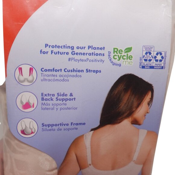NIP Playtex 18 Hour Ultimate Shoulder Comfort Wireless Bra Sz 48DD Beige 4693 - Picture 7 of 9